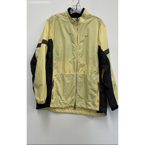 Nike Yellow Vintage Fit Light Yellow Windbreaker Jacket - Size L - Picture 1 of 8